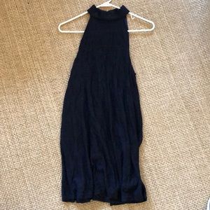 Navy blue halter swing dress